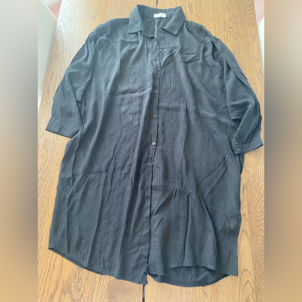 OAK + FORT Charcoal Shirt Dress
